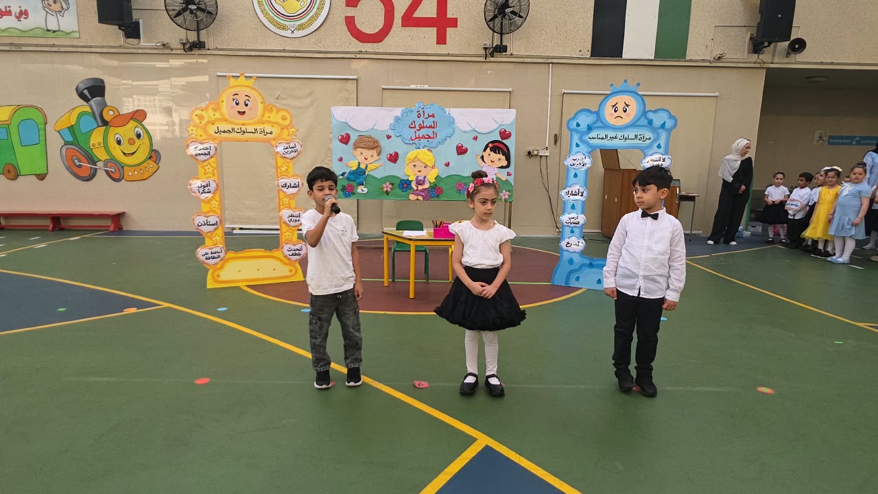 اذاعة مدرسية للروضة الثانية ( ج ) بعنوان السلوكيات الجيدة